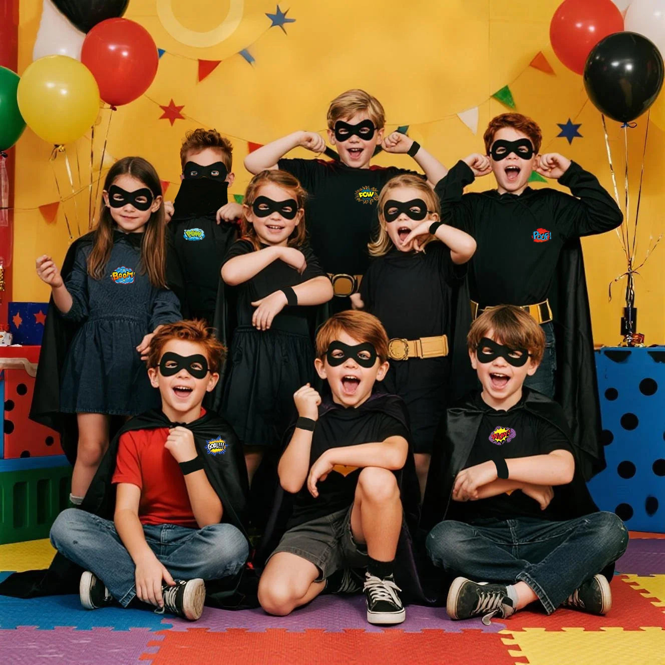 6-48PCS Superhero Capes and Masks for Boys Girls Birthday Party Favor Kids Role Playing Halloween Costumes SuperHero Party Favor