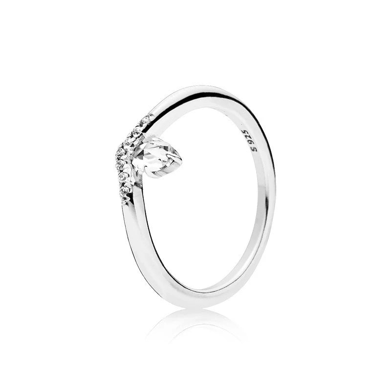 New White Series Original 925 Sterling Silver Women Finger Rings for Women Silver Daisy Mom heart Zirconia Stone Luxury Jewelry