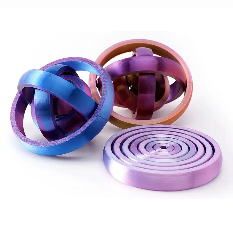3D Printed 7-Ring Fidget Spinner Universal Gyro Gravity Rotating Anxiety Relief Office Decompression Sensory Toy for Party Gifts