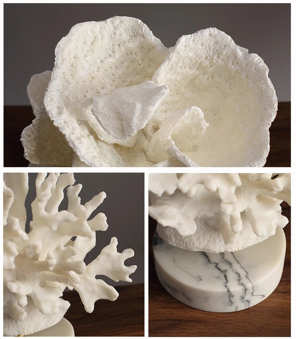 Realistic Faux Coral Resin Sculpture - Hand-Painted Ocean Decor for Aquarium & Coffee Table, Non-Toxic Sea Life Art Gift