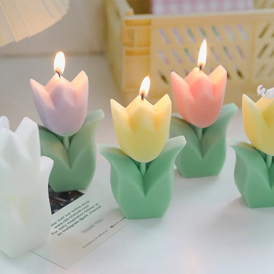 Creative Wedding Guest Gift Candles Tulip Flower Aromatherapy Candle Aesthetic Room Decor Aromatic Candles Girl Birthday gifts