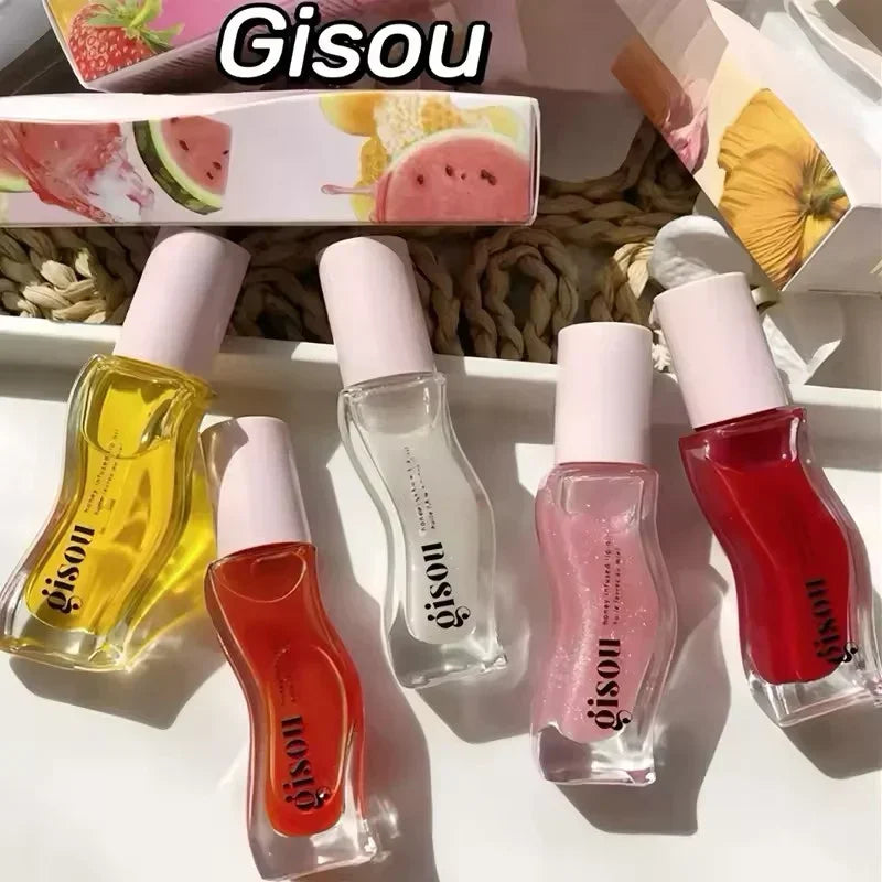 Gisou Moisturizing Lip Balm Original Lip Oil Care Lip Benetitnt for Lips Plumping Exfoliating New Color RASPBERRY SWIR Gloss