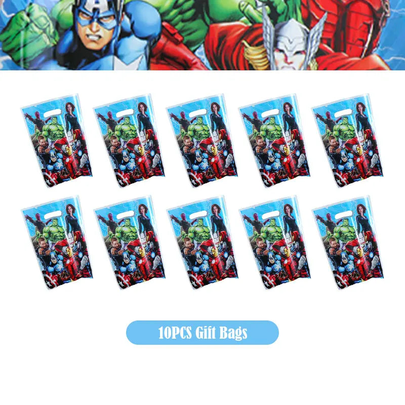 Happy Marvel Theme Avengers Birthday Decoration Set Cups Plates Tablecloth Masks Superhero Balloons Party Supplies Favors Gifts