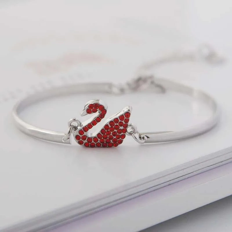 Luxury Zircon Charm Bracelet Jewelry Accessories for Women's Party Gifts Fashion Gold Rose Gold Swan Bangle