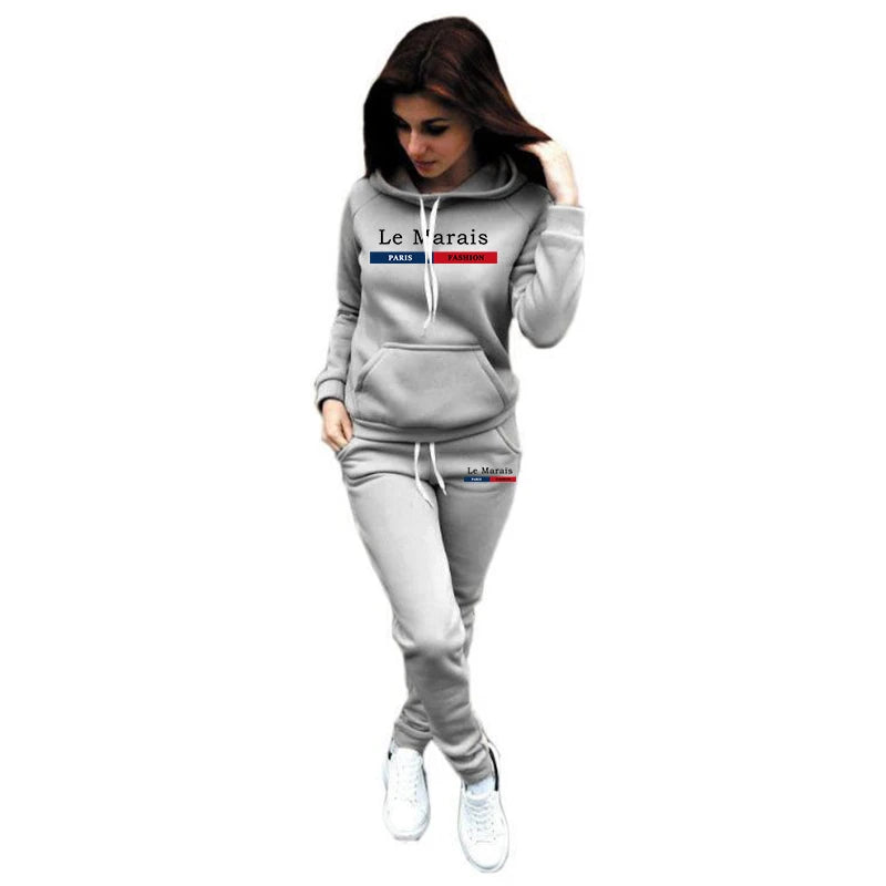 Le Marais Fashion Women Hoodie Outfits Autumn Winter Daily Casual Sports Jogging Suit Laides Home Outdoor Comfort Warm Tracksuit