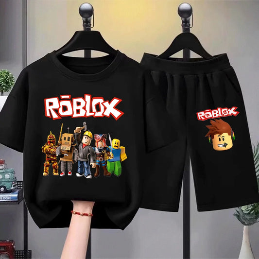 ROBLOX Character Print Kids T-Shirt Set, Cool and Fun Design for Boys and Girls, High-Quality Cotton Children's Clothing