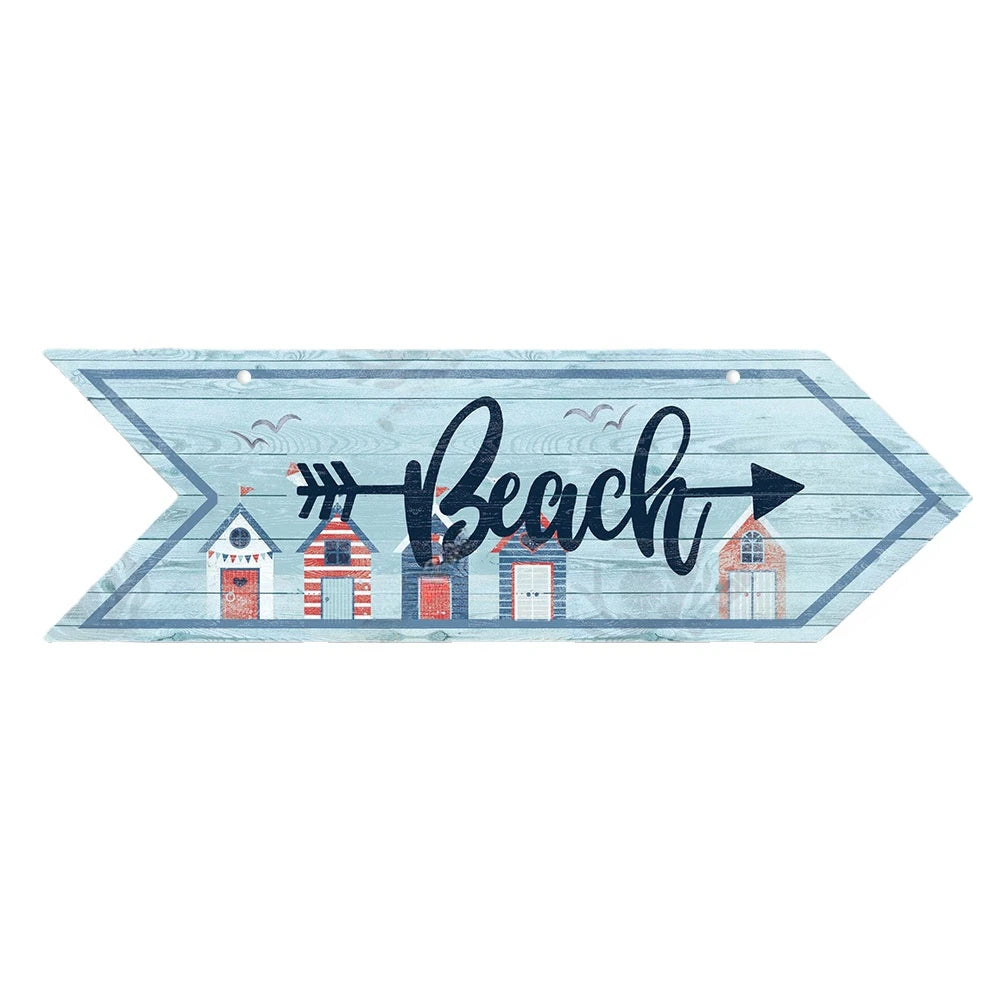 Beach Arrow Wooden Sign Beach Seaside Road Guide Wall Decoration Indicator Hanging Beach House  Wall Plaque Decor