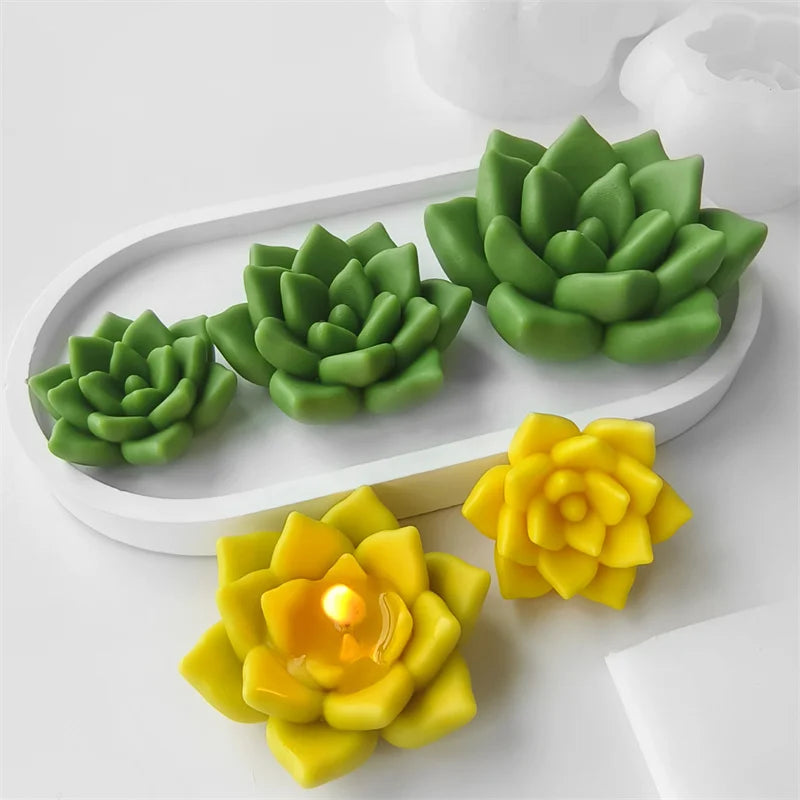 3D Silicone Candle Soap Mold Cactus Succulents Plaster Cement Mold Home Decoration DIY Aromatherapy Wedding Gifts silicone molds