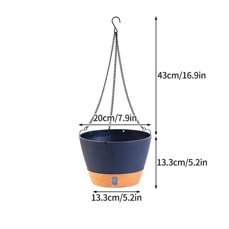 Plastic Hanging Basket Plant Pot Self-Watering Flowerpot Outdoor Plant Pot Indoor Wall Hanging Pots for plants Home Decoration