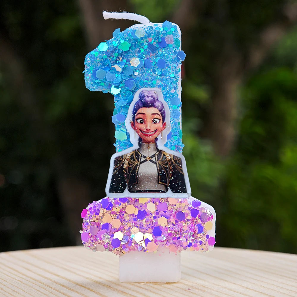 New Kpop Demon Hunters Theme Candle Number 0-9 Birthday Party Cake Decoration Cartoon Baby Shower Supplies Kids Gifts