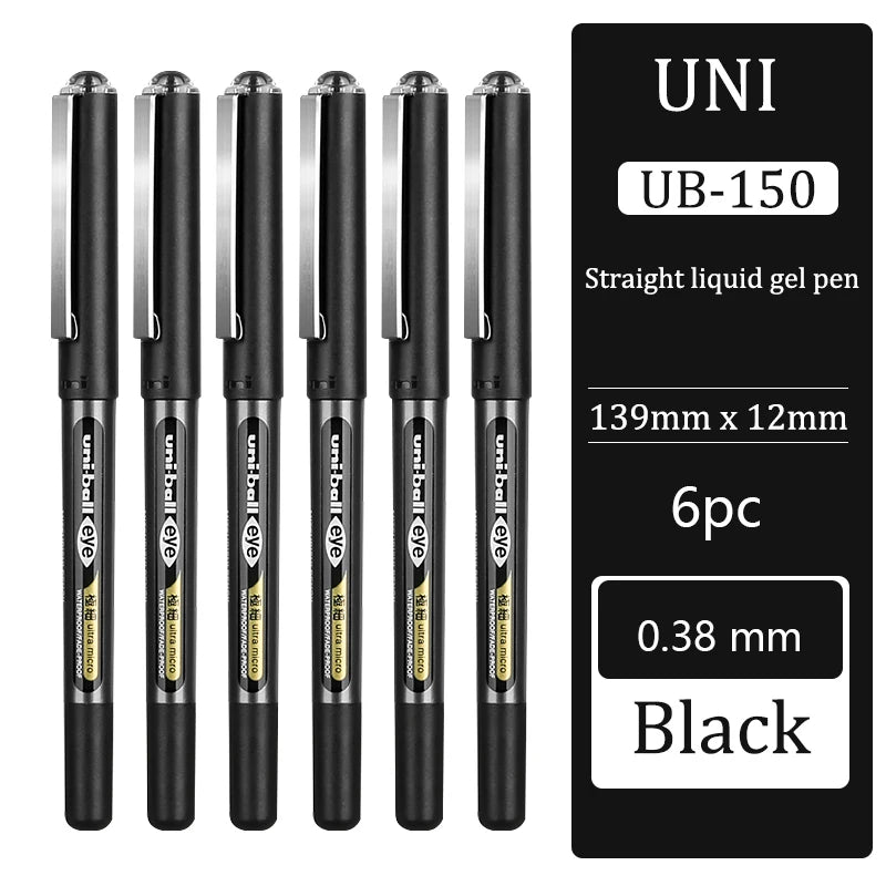 Japan uni-ball Gel Ink Pen, 0.38/0.5mm UB-150 Eye Micro Rollerball Pens, Large Capacity Water-based Signature Writing Stationery