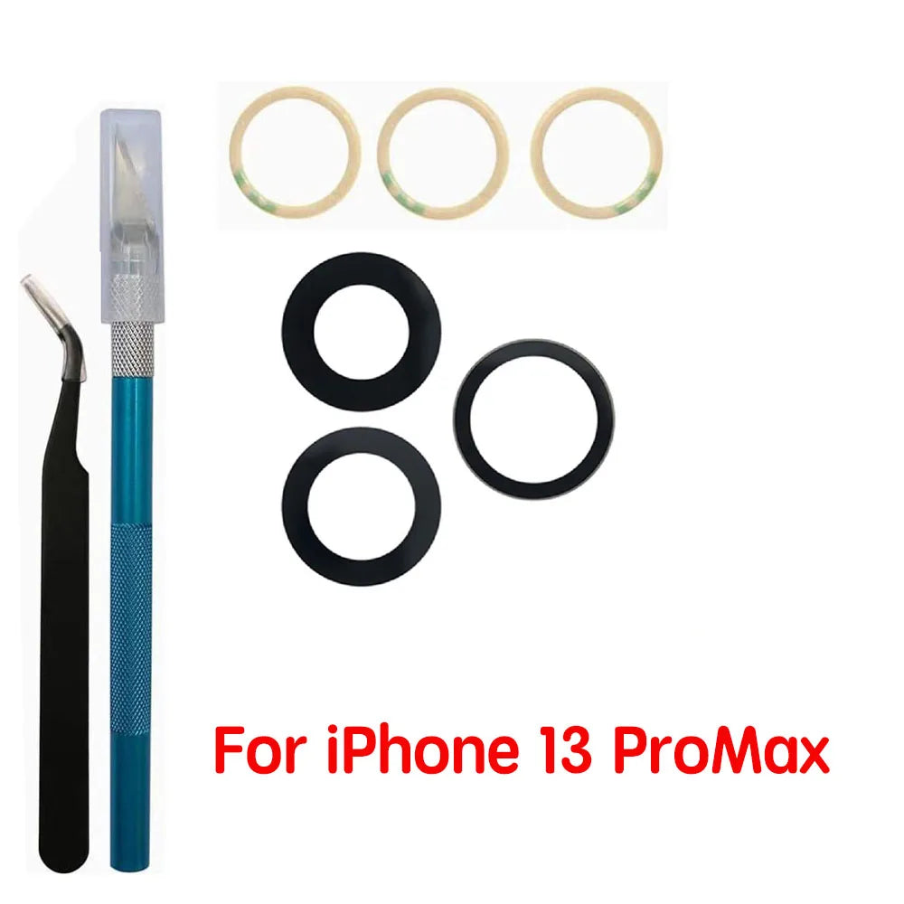 Back Camera Glass For iPhone 11 12 13 14 15 Plus MIni Pro Max Rear Camera Lens With Adhesive And Remove Tools Replacement