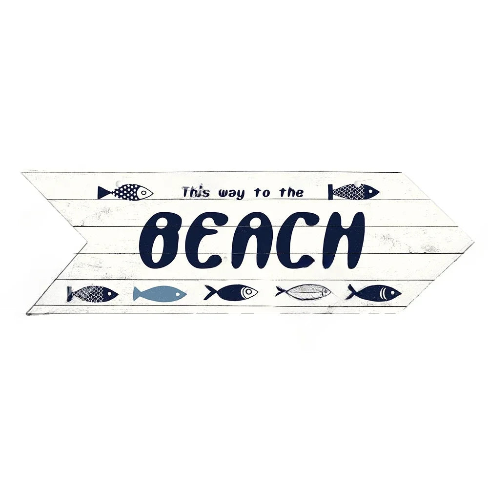 Beach Arrow Wooden Sign Beach Seaside Road Guide Wall Decoration Indicator Hanging Beach House  Wall Plaque Decor