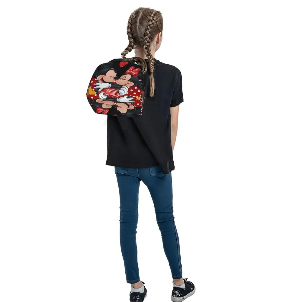 Custom Mickey Pink Minnie Mouse Lunch Bag Women Creative Design Cooler Warm Insulated Lunch Box for Kids School