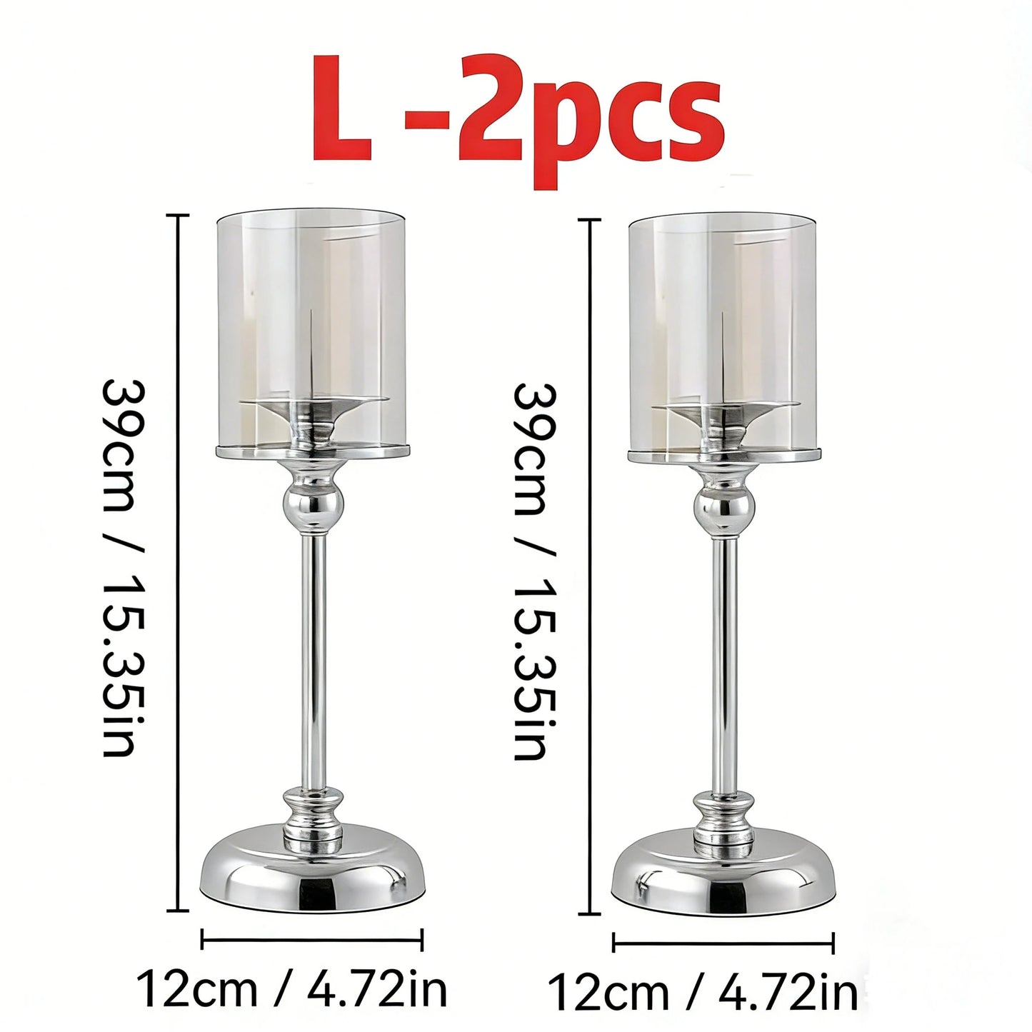 Glass Pillar Candle Holder Set Golden Silver Decorative Candlestick for Wedding Party Table Festival Decor 2026 New Fashion