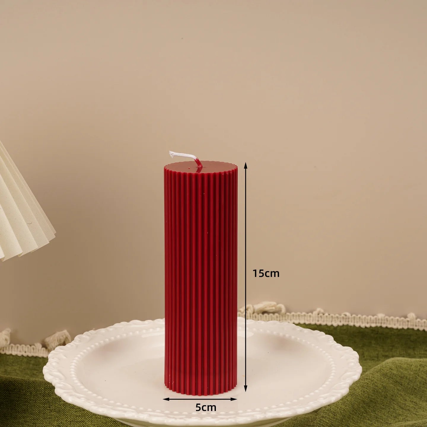 Ribbed Pillar Candles Handmade Soy Wax Modern Candles Aesthetic Retro Textured Pillars for Housewarming Gift Table Decor