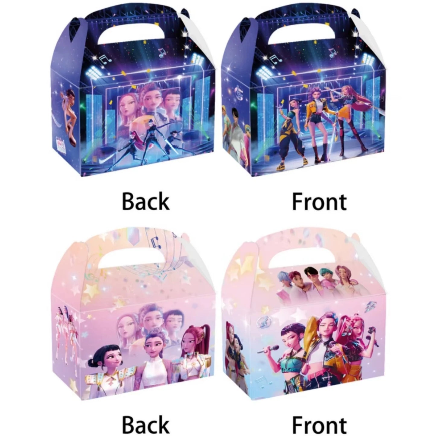 Kpop Demon Hunters Party Favor Treat Boxes Paper Gift Big for Snacks Cookie Candy Pinata Fillers Toys Birthday Party Babyshower