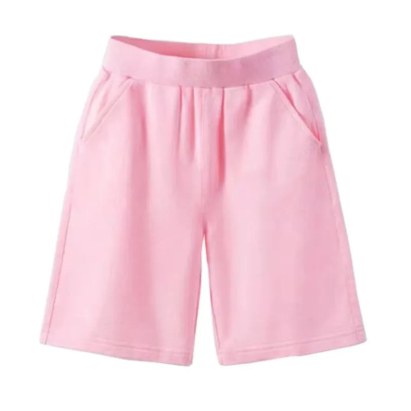 3-14years Boys Summer Shorts Solid Cotton Kids Short Sweatpants Children Elastic Waist Half Pants