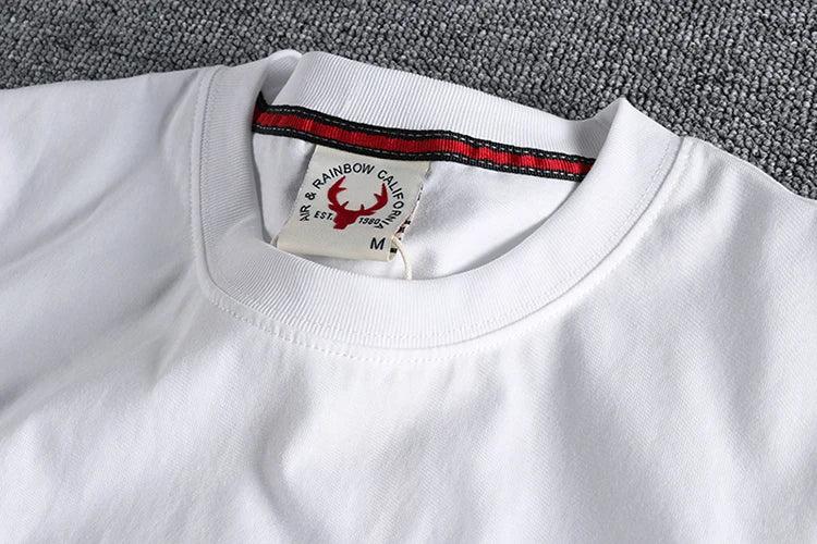 883# 2024 Summer New Japanese Retro Short Sleeve O-neck 3D Letter Printed T-shirt Men's Fashion 100% Cotton Washed Casual Tops