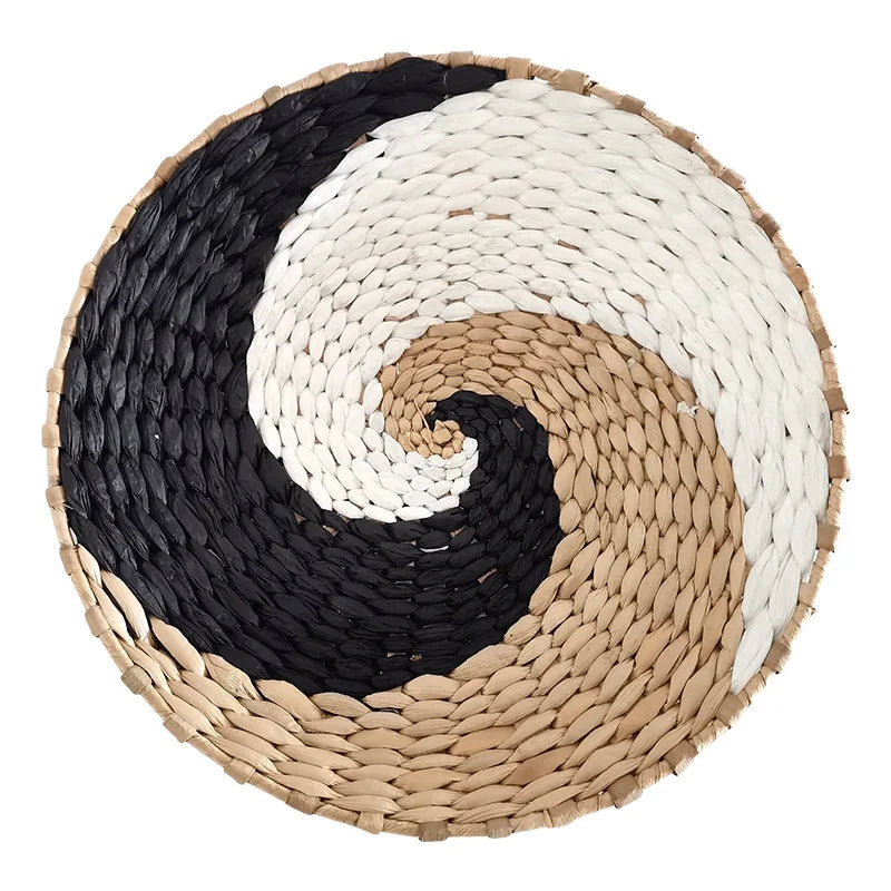 Bohemian style straw wall decoration, background wall decoration, sofa bedside handwoven hanging decoration