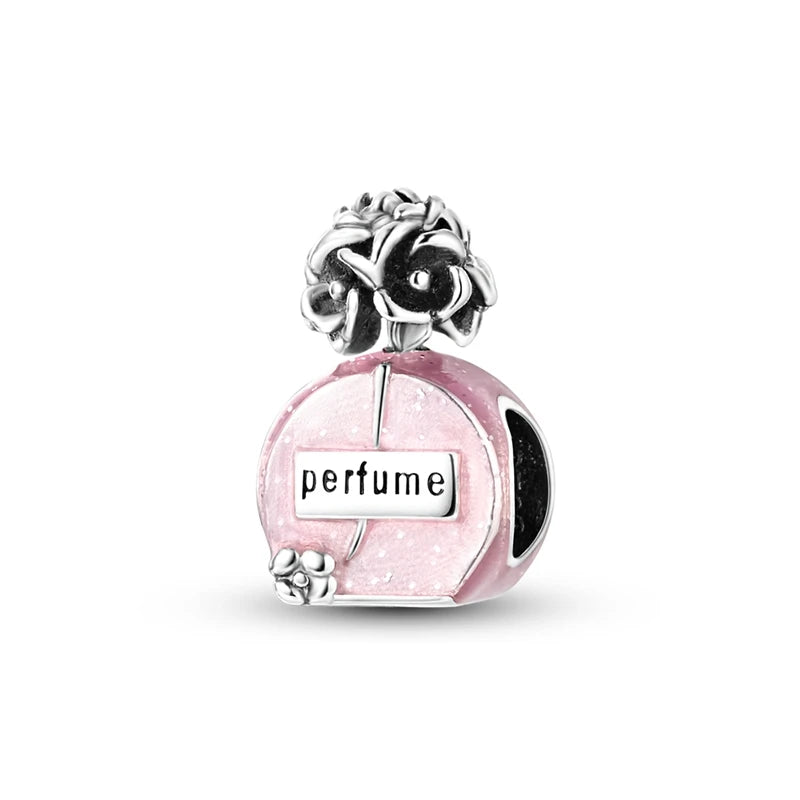 925 Sterling Silver Pink Series Charms Bow Tie Girl Cake Princess Beads Pendant Fit Original Bracelet DIY Jewelry Gift For Woman