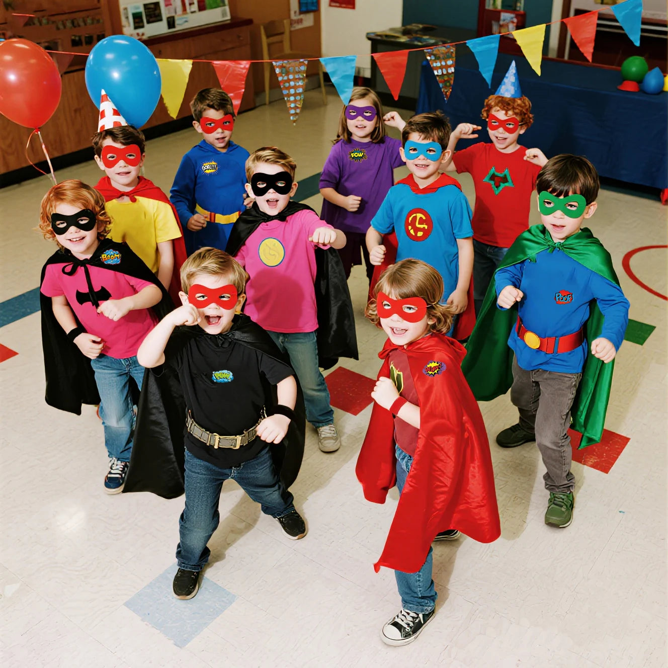 6-48PCS Superhero Capes and Masks for Boys Girls Birthday Party Favor Kids Role Playing Halloween Costumes SuperHero Party Favor