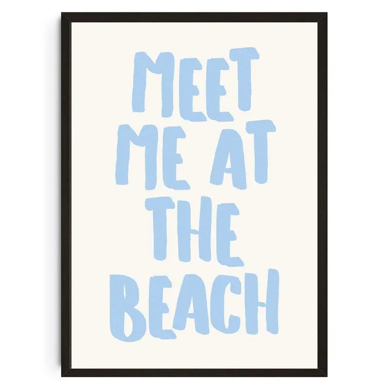 Seashells Meet Me At The Beach Poster Summer Sea Bikini Coastal Quotes Canvas Painting Trendy Wall Art Room Home Decor