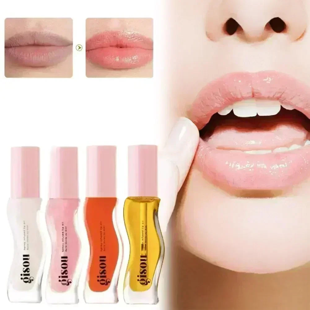 Gisou Moisturizing Lip Balm Original Lip Oil Care Lip Benetitnt for Lips Plumping Exfoliating New Color RASPBERRY SWIR Gloss