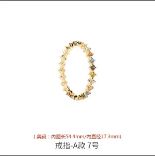 New 925 Sterling Silver Color Zircon Ring Simple Charm Personality Women Ring Birthday Party Gift for Friends Exquisite Jewelry
