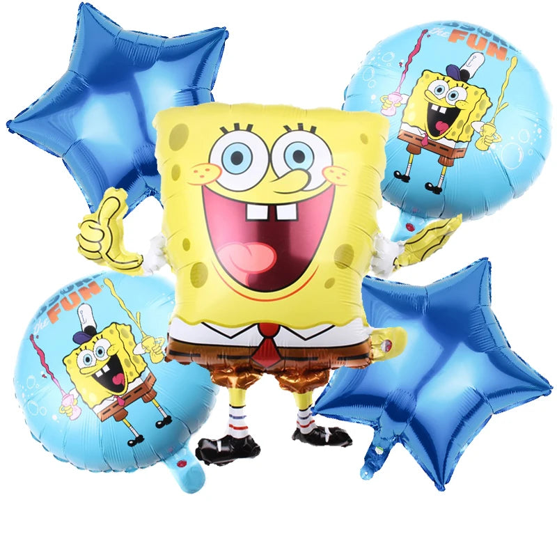 1set Cartoon SpongeBob Party Balloon Garland Arch Kit Kids Cartoon Birthday Party Decor Supplies 3D SpongeBob Ball Foil Balloons