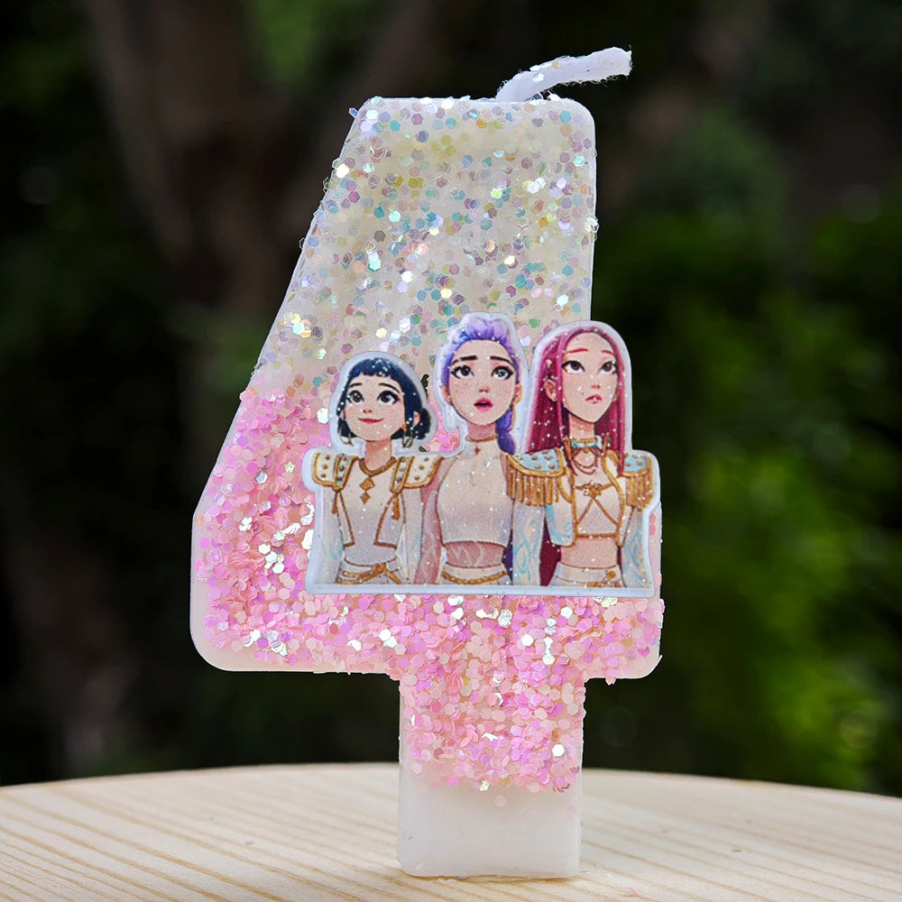 Kpop Demon Hunters Candle Number 0-9 Soccer Candle Cake Decoration Birthday Party for Kids Baby Shower Decor Gift