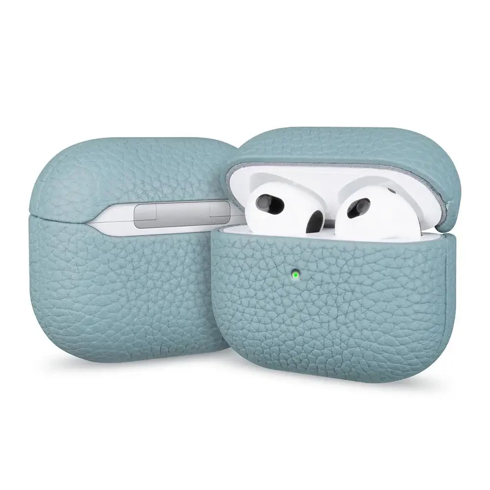 High End Business Bluetooth Earphone Case For Apple AirPods Air 2 3 4 Pro 2 3 Retro Genuine Leather Litchi Texture Protect Cover