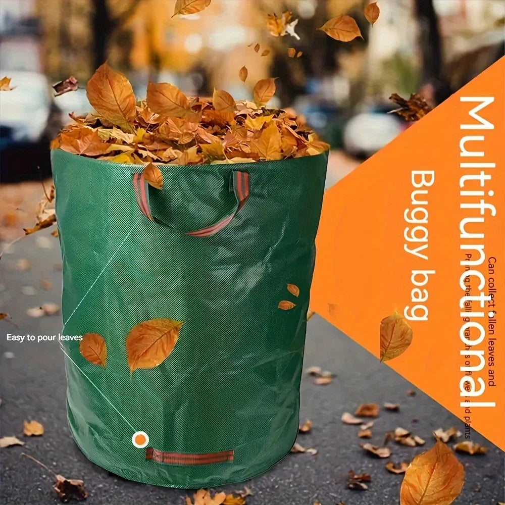 PP Garden Waste Bags Heavy-Duty  Reusable Yard Debris Bags with Industrial Fabric and Handles for Plant, and Leaf Collection