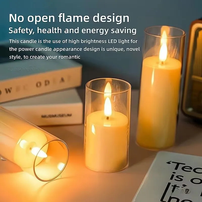 led rocking simulation glass electronic candle light Christmas wedding birthday romantic atmosphere candle decoration