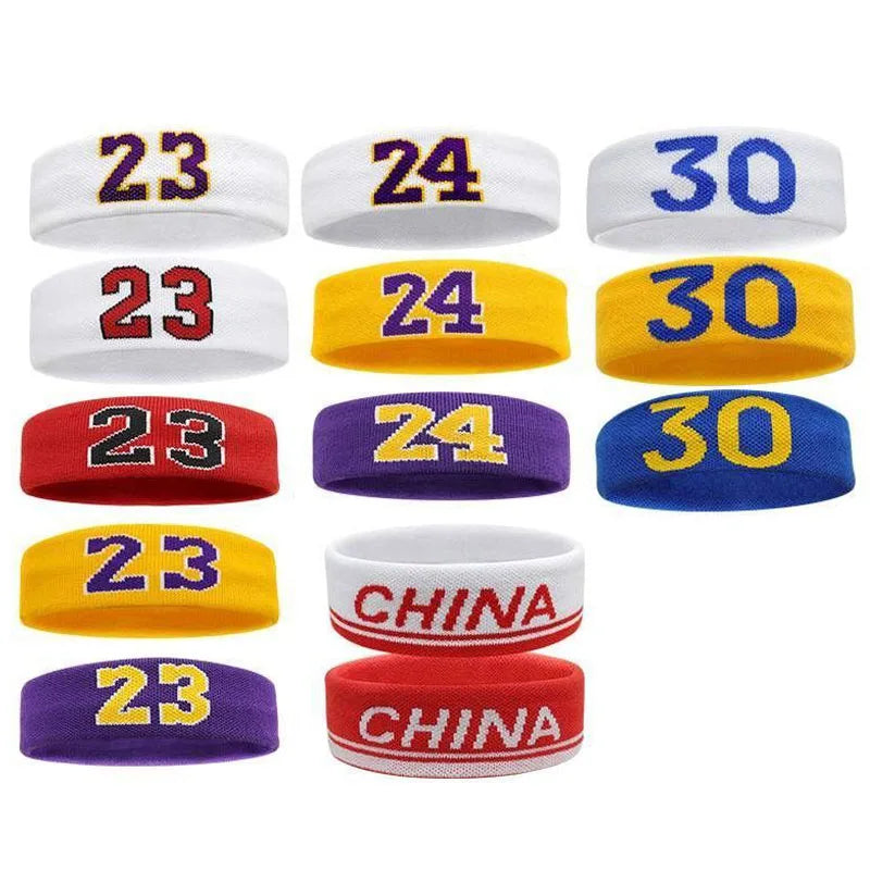 Cotton Athletic Headband Number 24 Elastic Sweatband Protection Basketball Tennis Sport Adult Kids Gym Fitness Sweat Hair Band