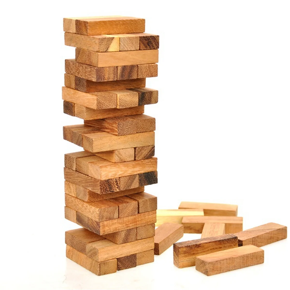 Wood Tumbling Tower Game - Perfect for Party Games, Outdoor Games for Adults and Family, Classic Stacking Block Games,L