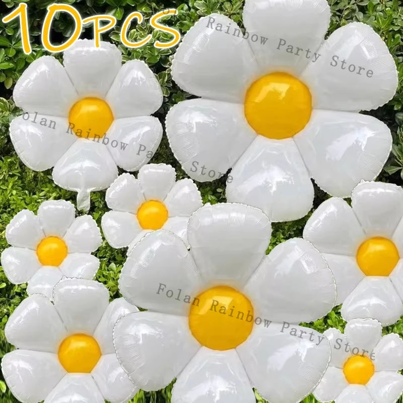 Bee Balloon and Daisy Flower Balloon Garland kit Aluminum Foil Baloon Pink Yellow Ballon for Bee Theme Birthday Party Decoration