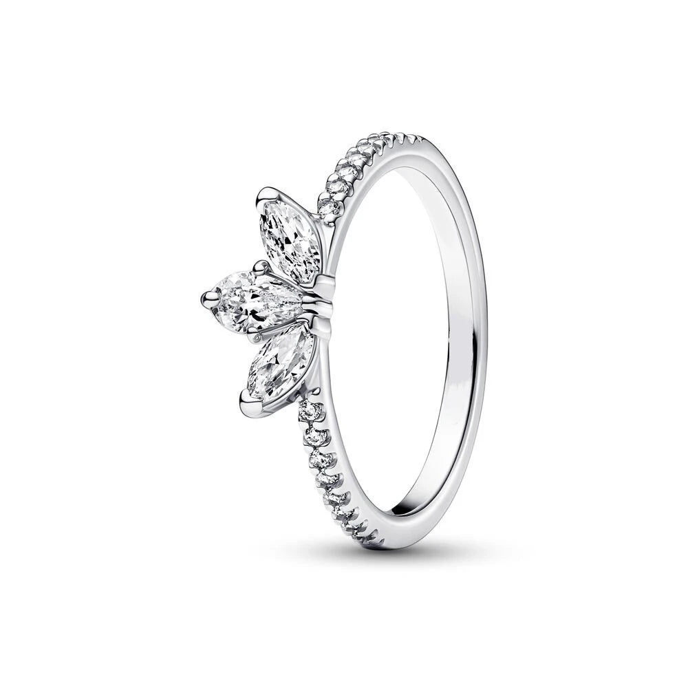 New White Series Original 925 Sterling Silver Women Finger Rings for Women Silver Daisy Mom heart Zirconia Stone Luxury Jewelry