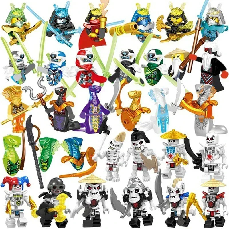 24 Pieces Anime Characters Ninja Figures Garmadon Jay Lloyd Samukai Cole Harumi Ultra Violet Pyro Snake Building Block Kids Toys