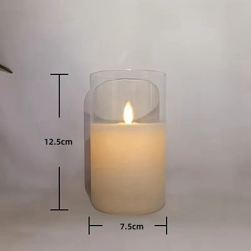 led rocking simulation glass electronic candle light Christmas wedding birthday romantic atmosphere candle decoration