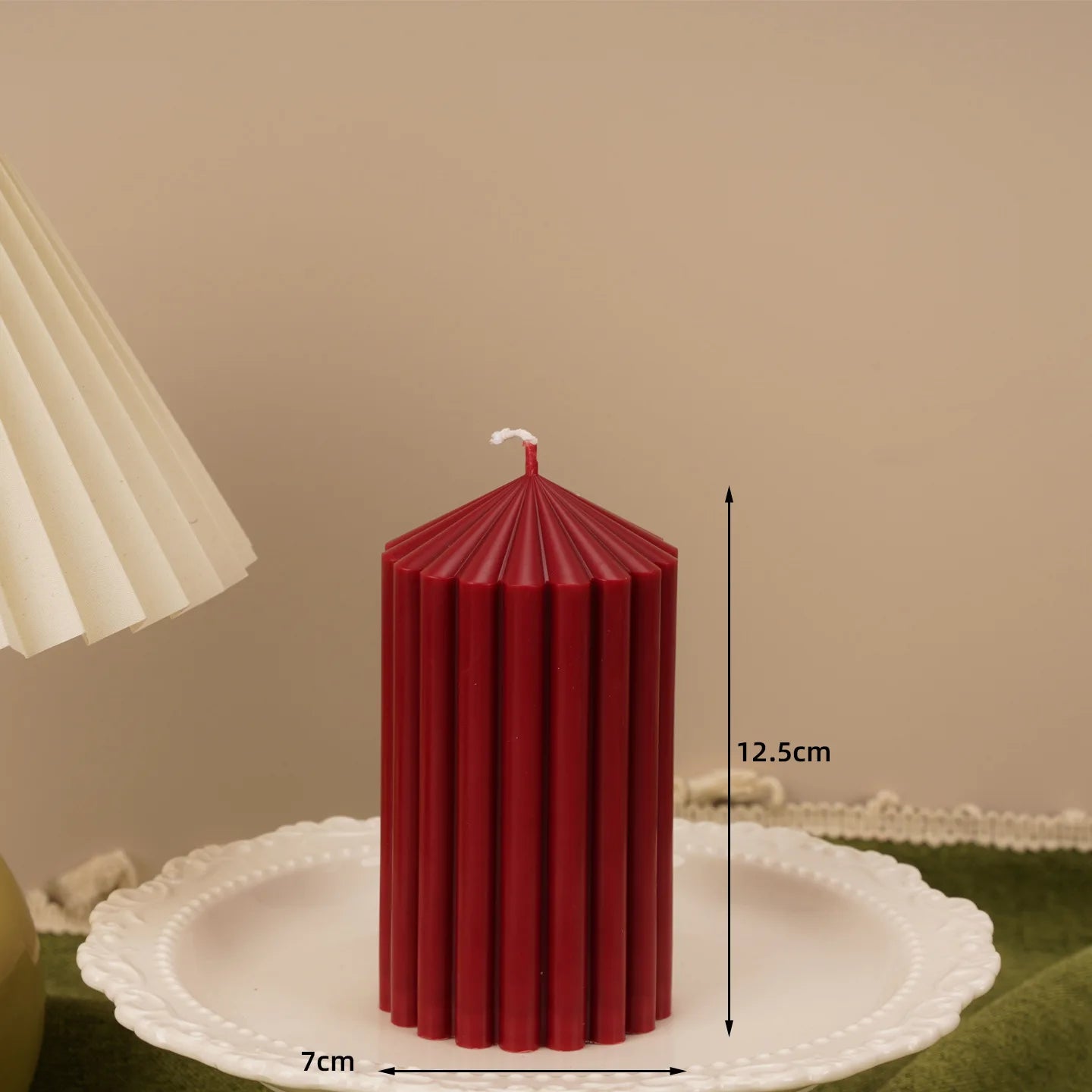 Ribbed Pillar Candles Handmade Soy Wax Modern Candles Aesthetic Retro Textured Pillars for Housewarming Gift Table Decor