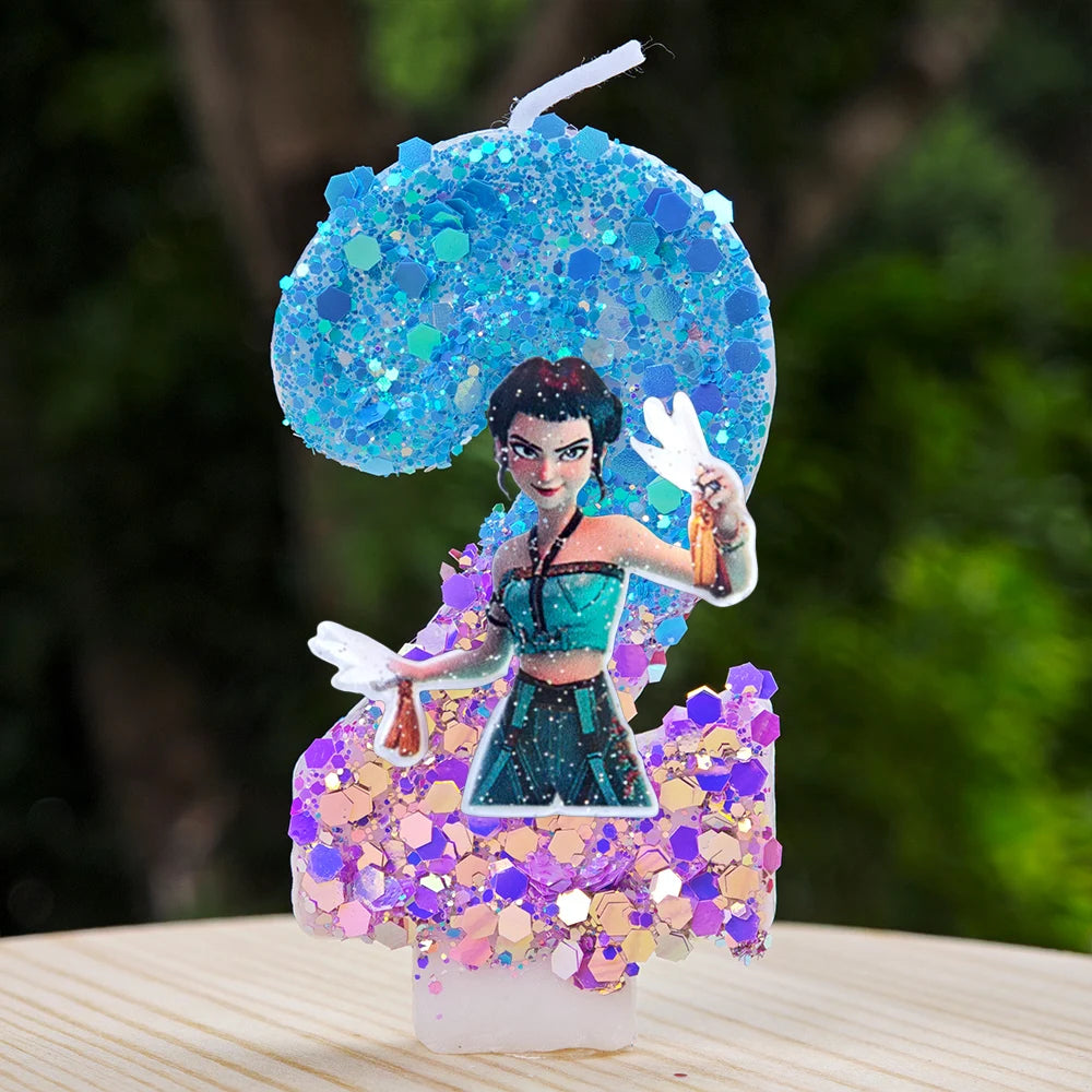 New Kpop Demon Hunters Theme Candle Number 0-9 Birthday Party Cake Decoration Cartoon Baby Shower Supplies Kids Gifts