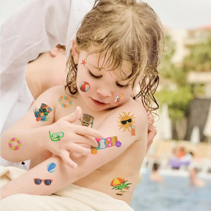 Hawaiian Party Aloha Temporary Tattoo Sticker Waterproof