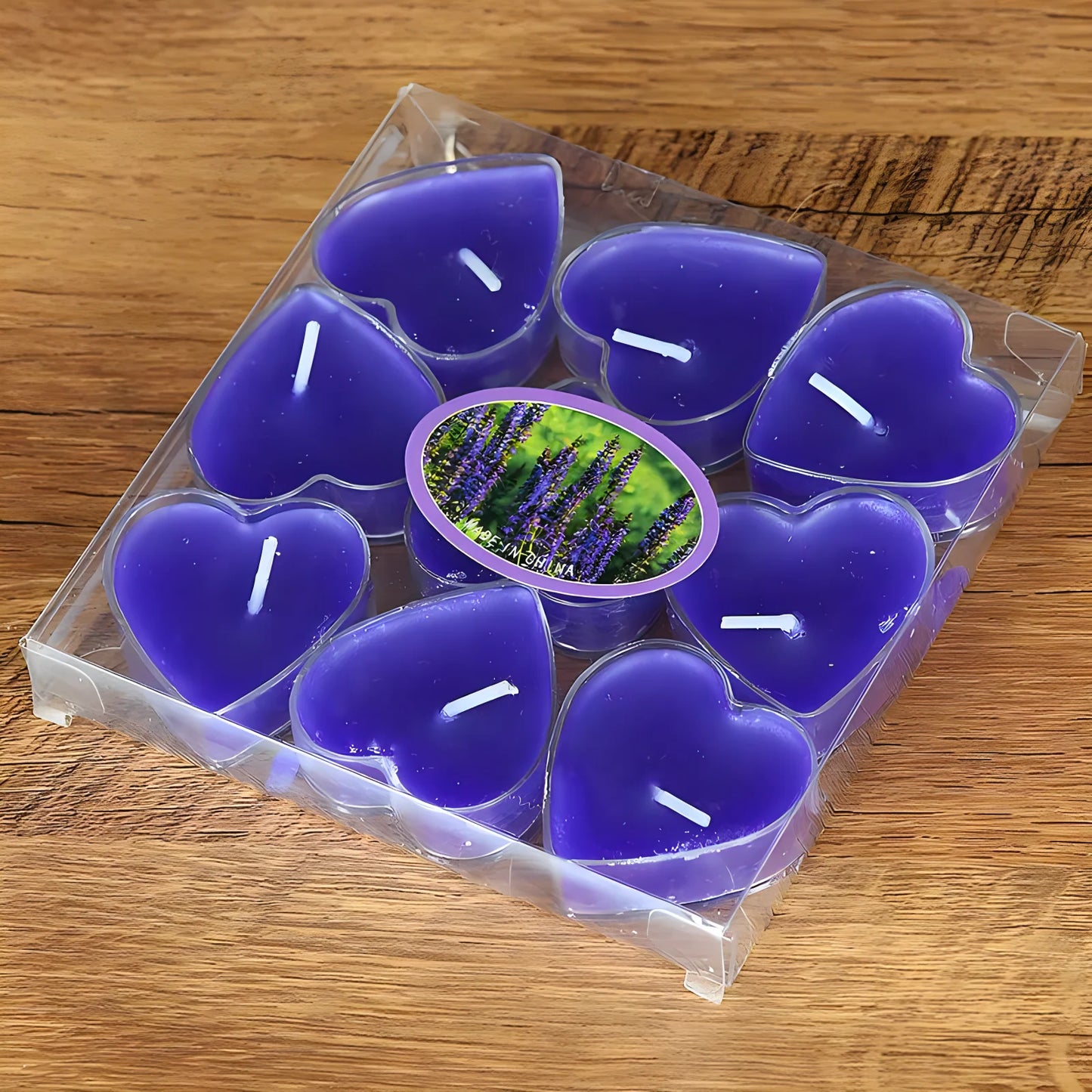 9Pcs Scented Aromatic Candle Smokeless Light Tea Wax Candles Gift Heart-Shape Wedding Festival Party Home Decoration Supplies