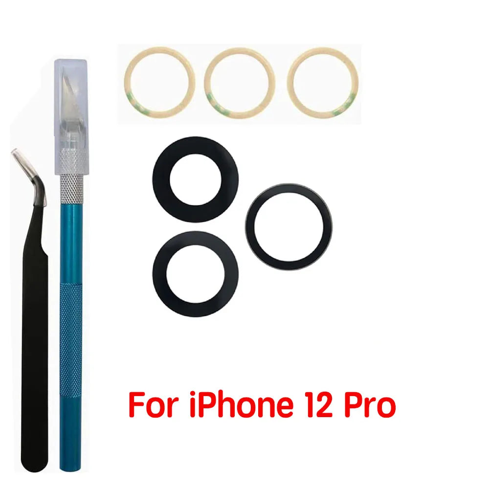 Back Camera Glass For iPhone 11 12 13 14 15 Plus MIni Pro Max Rear Camera Lens With Adhesive And Remove Tools Replacement