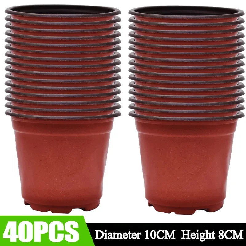 Plastic Seeding Nursery Pot Black Red Plants Nursery Pots Seedling Cups Grow Box Planters Home Garden Potted Container Wholesale