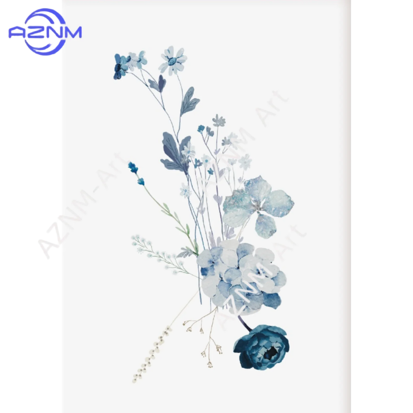 1/3Pcs Hamptons Provincial Poster, Hydrangea Blue Floral Flower Prints, Modern Coastal Home Decor Wall Art