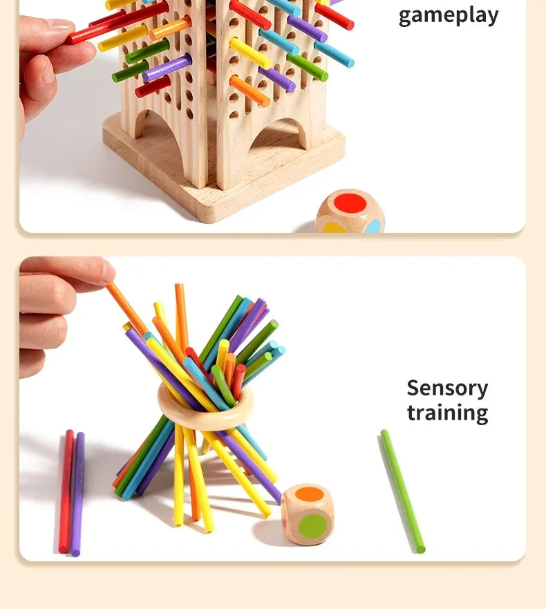 Funny Wooden Stick Drawing Game Parent Child Interactive Stick Balance Board Game Two Person Battle Game for Party Entertainment