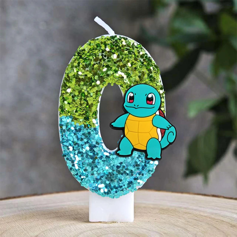 Pokemon Candle Number 0-9 Soccer Candle Pikachu Cake Decoration Boy Birthday Party for Kids Baby Shower Decor Gift
