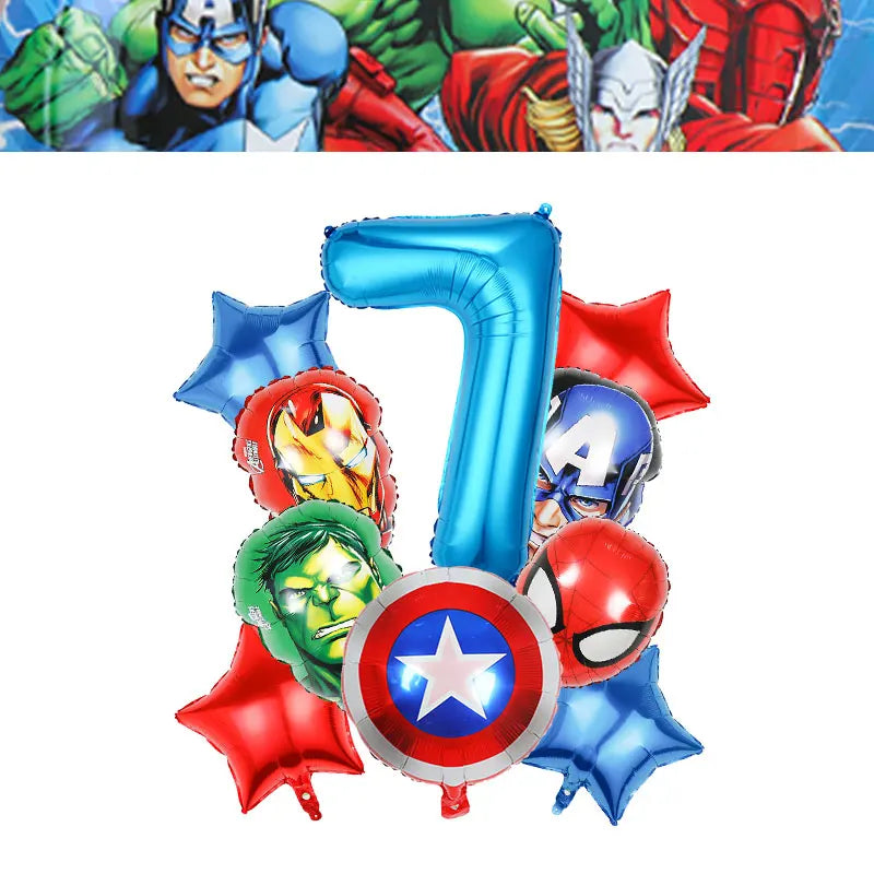 Happy Marvel Theme Avengers Birthday Decoration Set Cups Plates Tablecloth Masks Superhero Balloons Party Supplies Favors Gifts